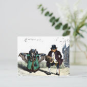 Bats gekleed als mensen briefkaart (Staand voorkant)