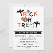 Bats Ghost Trick or treat Halloween Party Kaart (Voorkant)