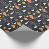 Bats Ghosts Jack O Lantern Halloween Cadeaupapier (Hoek)