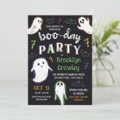 Bats & Ghosts Spooktacular Boo-Day Party Kaart (Staand voorkant)