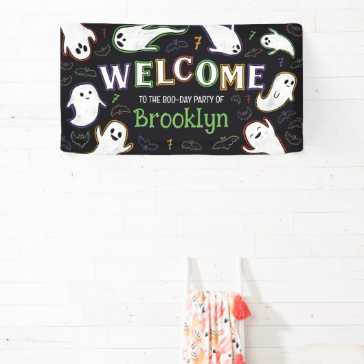 Bats & Ghosts Spooktacular Boo-Day Party Welkom Spandoek (Insitu)