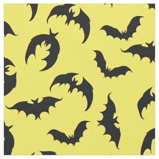 Bats Gothic Halloween Deep Blue Stof (Close Up)