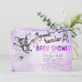 Bats Halloween Baby shower Invitation Kaart (Staand voorkant)