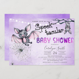 Bats Halloween Baby shower Invitation Kaart