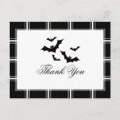 Bats Halloween Bedankt Black Briefkaart (Voorkant)
