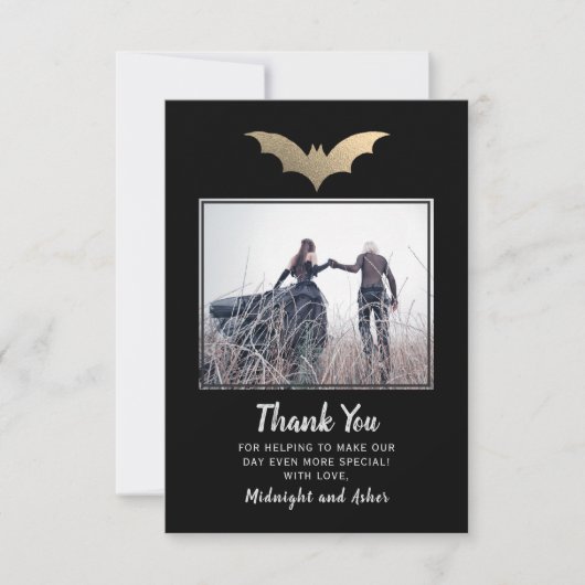Bats Halloween Bruiloft Bedankkaart (Voorkant)