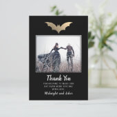 Bats Halloween Bruiloft Bedankkaart (Staand voorkant)
