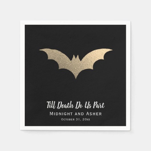 Bats Halloween Bruiloft Servet (Voorkant)