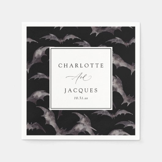 Bats Halloween Bruiloft Servet (Voorkant)