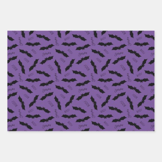 Bats Halloween Party Inpakpapier Vel (Voorkant 3)
