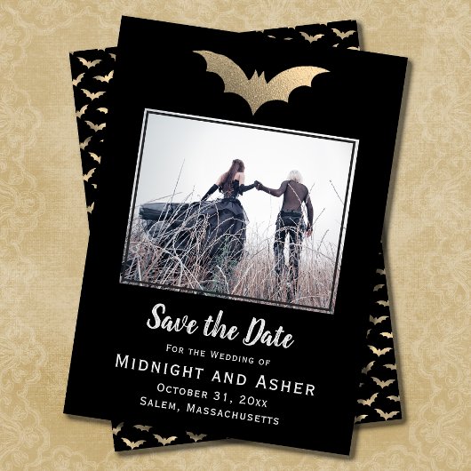 Bats Halloween Wedding Save the Date