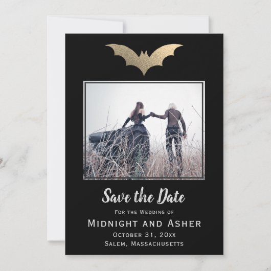 Bats Halloween Wedding Save the Date (Voorkant)
