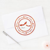 Bats Happy Halloween Oranje Shine Party Treat Ronde Sticker (Envelop)