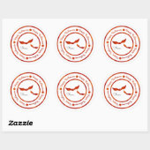 Bats Happy Halloween Oranje Shine Party Treat Ronde Sticker (Vel)