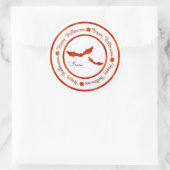 Bats Happy Halloween Oranje Shine Party Treat Ronde Sticker (Tas)