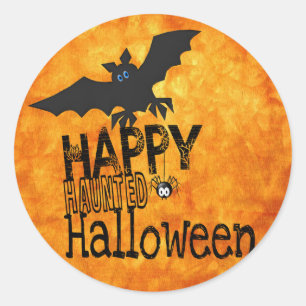 Bats Happy Halloween Ronde Sticker