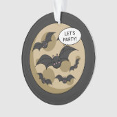 Bats Having Party on Full Moon Ornament (voorkant)
