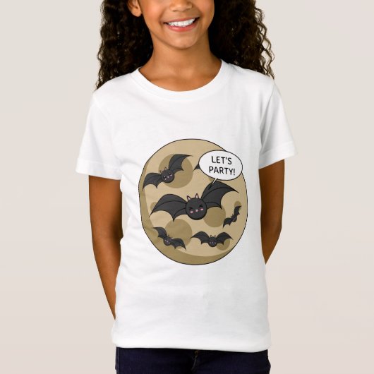 Bats Having Party on Full Moon T-shirt (Voorkant)