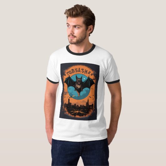 "Bats in Vogue: A Nightly Elegance" T-shirt (Voorkant volledig)