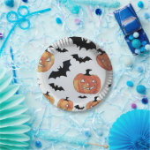 Bats & Jack-O-Lanterns Halloween Party Papieren Bordje (Feest)