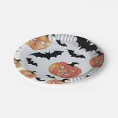 Bats & Jack-O-Lanterns Halloween Party Papieren Bordje (Gekanteld)