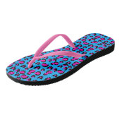 Bats Leopard Print Blauw Paarse zwarte Teenslipper Teenslippers (Schuin)