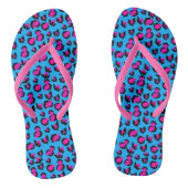 Bats Leopard Print Blauw Paarse zwarte Teenslipper Teenslippers (Voetbed)