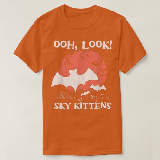 Bats Oh Kijk Sky Kittens Bat Halloween T-shirt (Design voorkant)