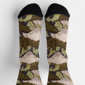 Bats & Poppies,Animal & Floral Design Art Nouveau Sokken (Top)