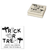 Bats Pumpkin & Ghost Trick or treat Halloween Rubberstempel (Gestempeld)