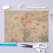 Bats Rocks Flowers Circular Calligraphy door Ruoai Tissuepapier (Craft)