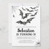 Bats Spooky Halloween Verjaardagsfeest Kaart (Voorkant)