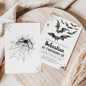 Bats Spooky Halloween Verjaardagsfeest Kaart