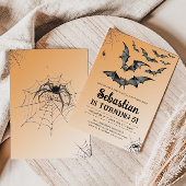 Bats Spooky Halloween Verjaardagsfeest Kaart