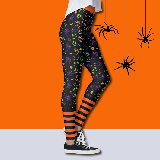 Bats Stripes Oranje Black Halloween Beste kwalitei Leggings
