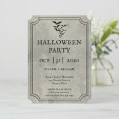 Bats Tombstone Halloween Uitnodigingen (Staand voorkant)