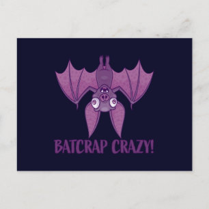 Batshit Crazy Wacky Cartoon Bat Briefkaart