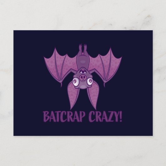 Batshit Crazy Wacky Cartoon Bat Briefkaart (Voorkant)
