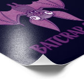 Batshit Crazy Wacky Cartoon Bat Foto Afdruk (Hoek)