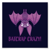 Batshit Crazy Wacky Cartoon Bat Foto Afdruk (Voorkant)