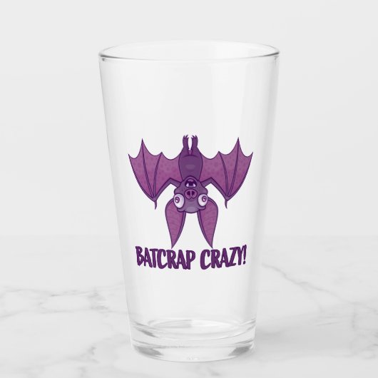 Batshit Crazy Wacky Cartoon Bat Glas (Voorkant)