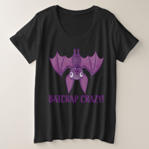Batshit Crazy Wacky Cartoon Bat Grote Maat T-shirt