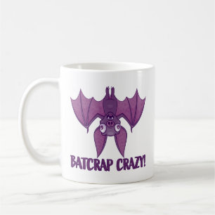 Batshit Crazy Wacky Cartoon Bat Koffiemok