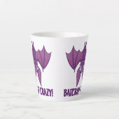 Batshit Crazy Wacky Cartoon Bat Latte Mok (Voorkant)
