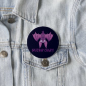 Batshit Crazy Wacky Cartoon Bat Ronde Button 7,6 Cm (In situ)