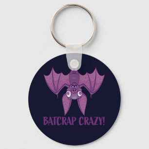 Batshit Crazy Wacky Cartoon Bat Sleutelhanger