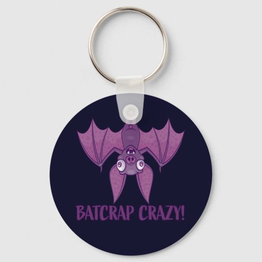 Batshit Crazy Wacky Cartoon Bat Sleutelhanger (Voorkant)