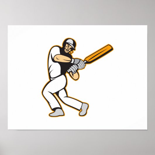 Batsman van cricket Player Batsman Poster (Voorkant)
