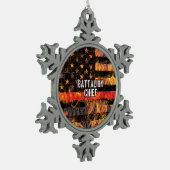 Battalion Chief Firefighter Flag Tin Sneeuwvlok Ornament (Links)
