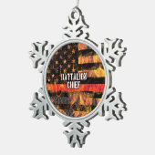 Battalion Chief Firefighter Flag Tin Sneeuwvlok Ornament (Rechts)
